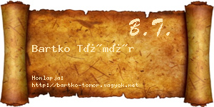 Bartko Tömör névjegykártya
